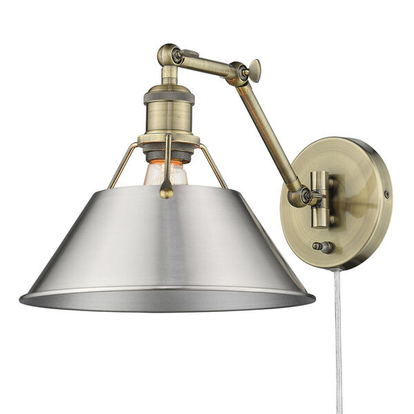 Orwell Aged Brass and Pewter One-Light Wall Sconce, image 1